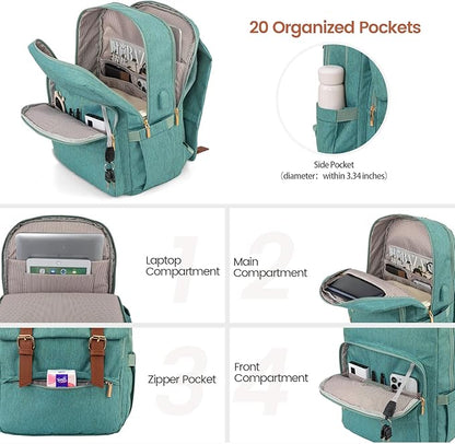 LOVEVOOK Travel Laptop Backpack Purse for Women Fashion Vintage Computer Backpack 15.6 Inch Large Teacher Nurse Backpack Casual Daypack for Business Work College