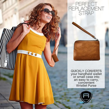 Alban Leather Wrist Strap for Wallet, Clutch, Keys, Wristlet Purse, Keychain for Women and Men