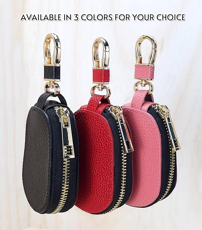 Universal Genuine Leather Car Key Fob Case – Premium Smart Key Holder for Remote Key Fobs