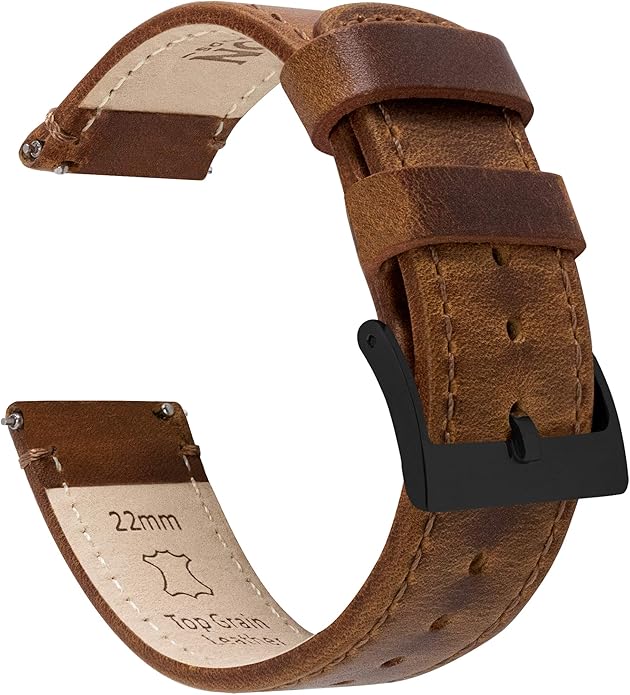 BARTON WATCH BANDS - Top Grain Leather Watch Bands Compatible with Apple Watch Models - 1, 2, 3, 4, 5, 6, 7, 8, 9, 10, SE, Ultra & Ultra 2