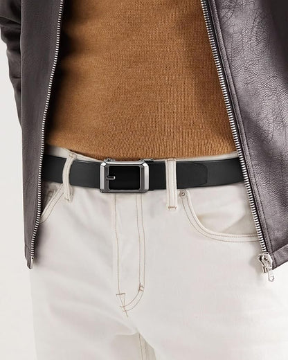 CHAOREN Ratchet Belts for Men - 1.5" Mens Belt Genuine Leather for Causual Jeans - Customizable Style, Versatile Fit