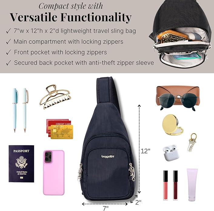 Baggallini womens Securtex Anti-theft Daytripper Sling