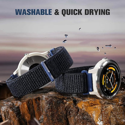 18mm 20mm 22mm Hook and Loop Watch Band Compatible with Garmin Vivoactive 5/ Vivoactive 6/ Vivoactive 3, Soft Nylon Breathable Sport Strap for Venu 2S/ Venu3S/ Forerunner 265s,Venu 3/ Venu 2 Men Women