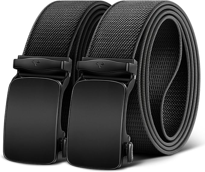BULLIANT Men Belt-Reversible Ratchet Belt Stretchable for Gift Men Work Casual Golf 1 3/8"-Cut For Fit -2 In 1Belt