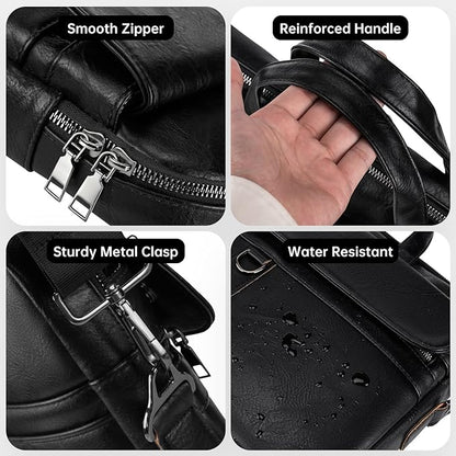 15 16 inch Leather Laptop Bag for 2026-2023 MacBook Air 15-inch M5 A3448 M4 A3241 M3 A3114 M2 A2941, MacBook Pro 16 M4 Pro/Max, Travel Shoulder Computer Carrying Sleeve Case