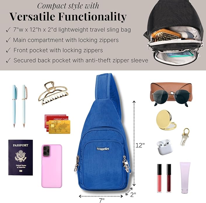 Baggallini womens Securtex Anti-theft Daytripper Sling