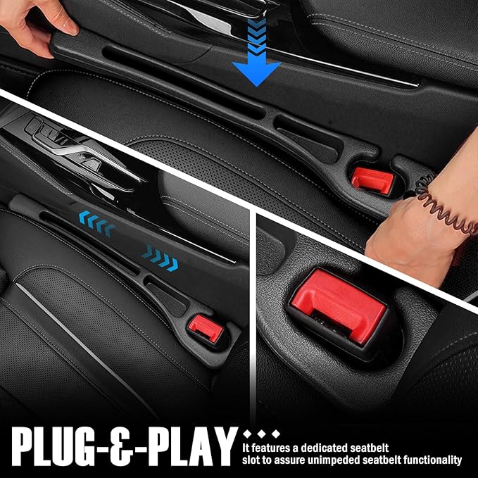 Car Seat Gap Filler 2 Pack,2026 Upgraded Car Seat Gap Filler Organizer with 2-Slot Storage & Phone Holder,Multifunctional in Between Cars Seats Catcher for Gaps 1.1-1.4" Wide