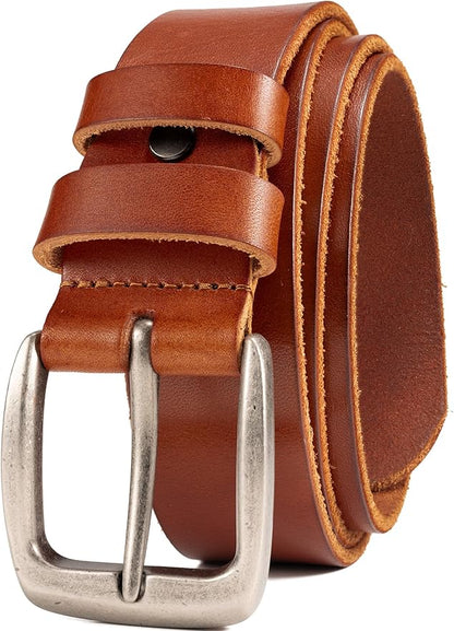 WOLFANT Leather Belt for Men,100% Italian Full Grain Real Solid Leather