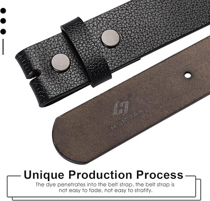 HJones Western Belts for Men without Buckle,Cowboy Belt Buckles for Men,1.5" Wide Genuine Leather Belt No Buckle