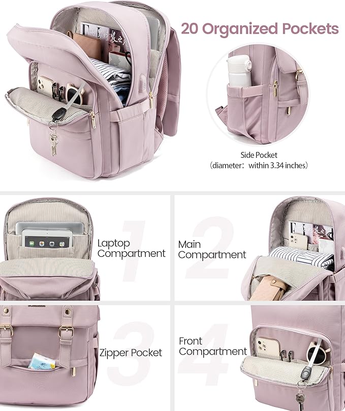 LOVEVOOK Travel Laptop Backpack Purse for Women Fashion Vintage Computer Backpack 15.6 Inch Large Teacher Nurse Backpack Casual Daypack for Business Work College