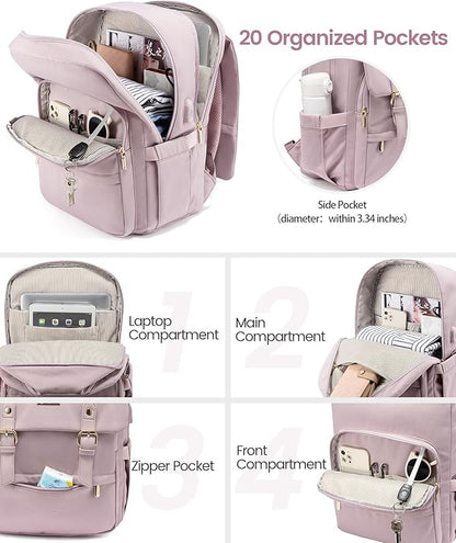 LOVEVOOK Travel Laptop Backpack Purse for Women Fashion Vintage Computer Backpack 15.6 Inch Large Teacher Nurse Backpack Casual Daypack for Business Work College