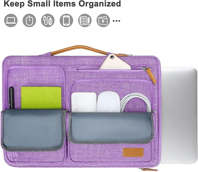 MOSISO 360 Protective Laptop Case 16 inch, 15-15.6 inch Laptop Sleeve Compatible with MacBook Pro 16, HP Acer Dell Lenovo ASUS, Side Open Carrying Case with 4 Zipper Pockets&Handle, Lilac