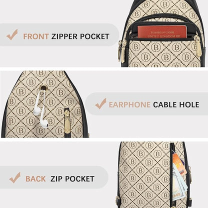 BOSTANTEN Small Sling Bag for Women Leather Crossbody Bags Fanny Pack Chest Bag for Travel