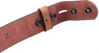 F&L CLASSIC Belt for buckle men Snap on Strap Full Grain One Piece Leather no buckle,1 1/2" Wide, USA
