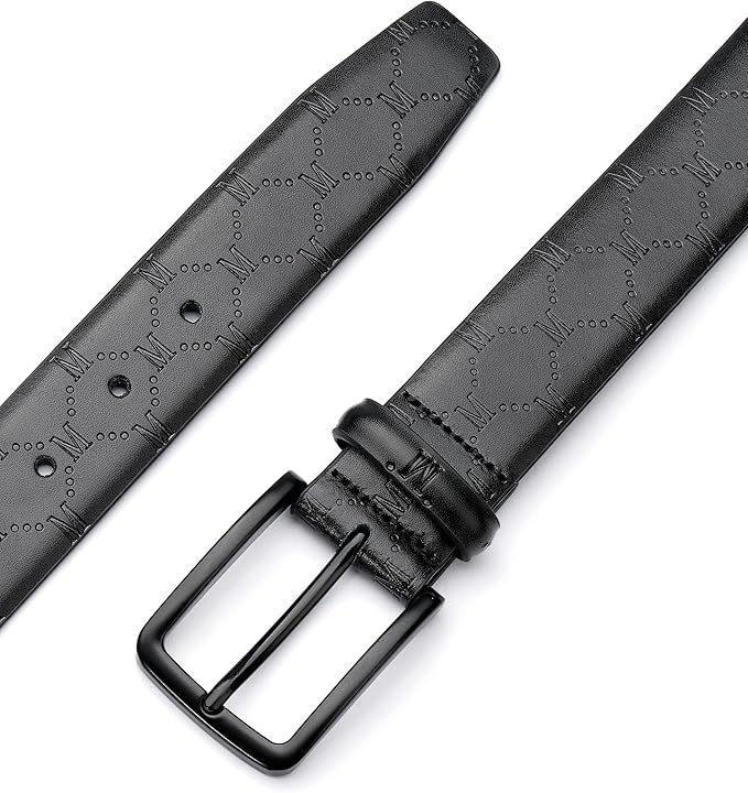 MILORDE Men's Genuine Leather Dress Belt, Handmade, 100% Cow Leather, Fashion & Classic Designs for Work Business and Casual