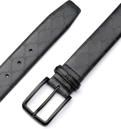 MILORDE Men's Genuine Leather Dress Belt, Handmade, 100% Cow Leather, Fashion & Classic Designs for Work Business and Casual