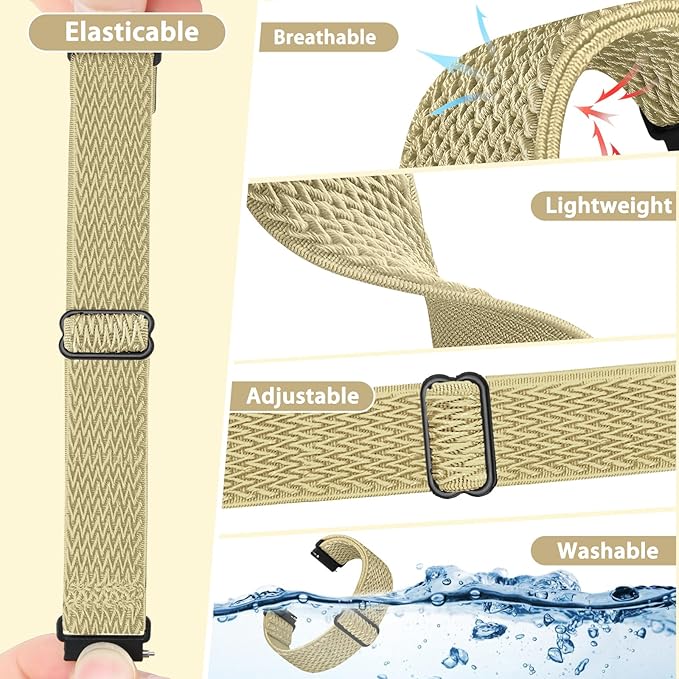 TumpCez Quick Release Watch Band - Choice of Width -18mm 19mm 20mm 22mm 24mm Watch Bands, Solo Loop Adjustable Elastic Nylon Watch Straps Replacement Wristband for Men Women