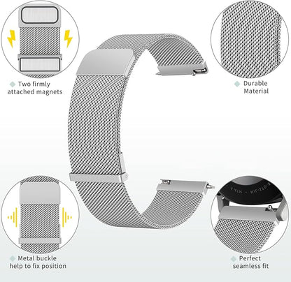 Meliya Metal Watch Bands, 20mm 22mm Quick Release Watch Strap, Stainless Steel Mesh Replacement band for Women Men