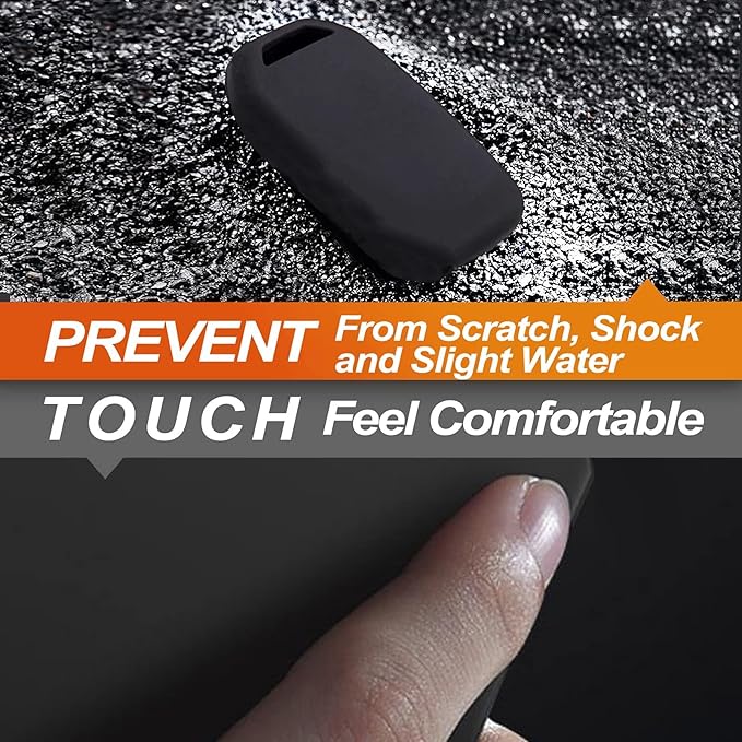 Silicone Key Fob Cover Fit for Chevrolet Chevy Colorado Silverado 1500 2500 3500 HD Suburban Tahoe GMC Canyon Sierra Yukon XL | Car Accessories | Remote Key Protection Case - Black & Blue