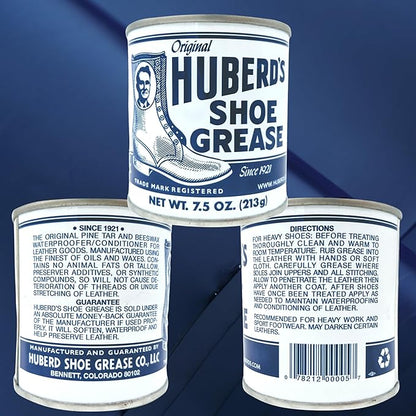 Huberd's Shoe Grease 7.5 oz – Leather Conditioner and Waterproofer for Boots, Shoes, & Gear. Deep Conditioning to Rejuvenate and Protect Leather - Since 1921