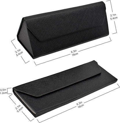 Real Sic Glasses Case for Men and Women - Magnetic Folding Hard Shell Sunglass Holder - Inspired by Solid Color