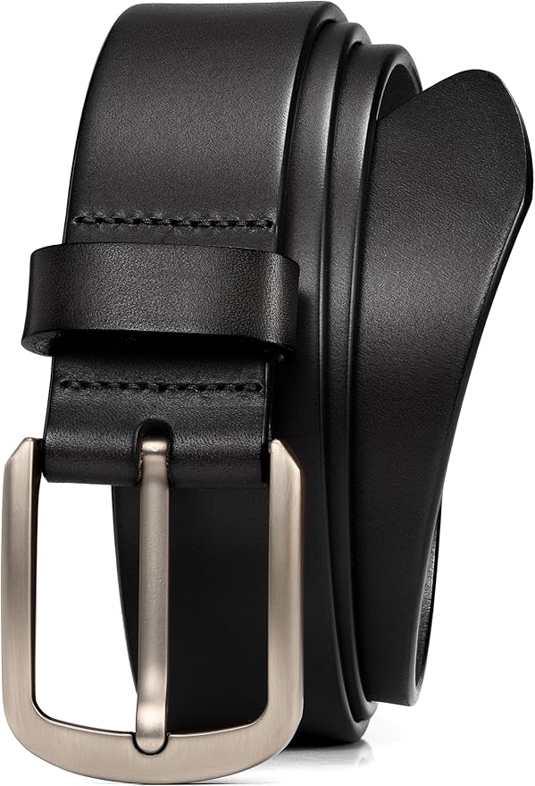 WOLFANT 1.5" Top Full Grain Leather Belt for Men in Gift Box,100% Italian Real Solid Leather