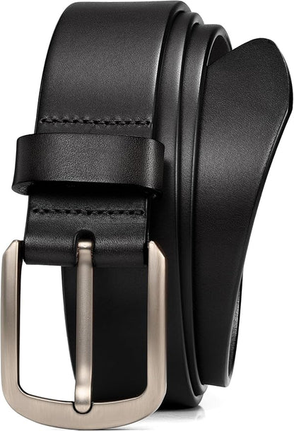 WOLFANT 1.5" Top Full Grain Leather Belt for Men in Gift Box,100% Italian Real Solid Leather