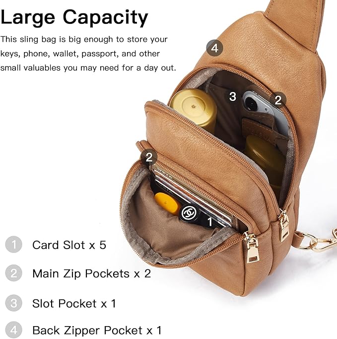 Telena Crossbody Bags for Women Leather Cross Body Sling Bag for Woman Travel