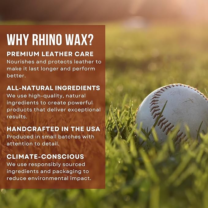 Rhino Wax - Baseball Glove Conditioner Kits - Clean, Condition, and Maintain Your Baseball Glove with one of Our 3 Maintenance Kits - Protect Your Mitts - Proudly Made in USA (Not China)