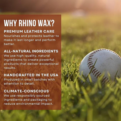 Rhino Wax - Baseball Glove Conditioner Kits - Clean, Condition, and Maintain Your Baseball Glove with one of Our 3 Maintenance Kits - Protect Your Mitts - Proudly Made in USA (Not China)