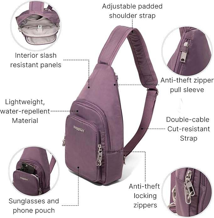 Baggallini womens Securtex Anti-theft Daytripper Sling