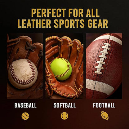 Eagle Leather Glove Conditioner Cream 2pc Set with Conditioning Balm & Cloth – Restore, Soften & Protect Baseball Mitts, Softball Gloves, Football Leather & Sports Gear