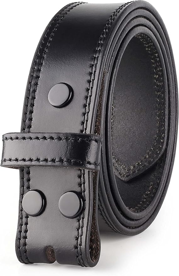 F&L CLASSIC Belt for buckle men Snap on Strap Full Grain One Piece Leather no buckle,1 1/2" Wide, USA