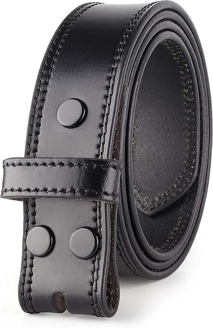 F&L CLASSIC Belt for buckle men Snap on Strap Full Grain One Piece Leather no buckle,1 1/2" Wide, USA