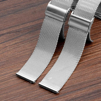 TStrap Mesh Watch Band Metal - Black Quick Release Watch Bands for Men Women - Stainless Steel Smart Watches Strap Bracelet Replacement - 10mm 12mm 14mm 16mm 18mm 20mm 22mm