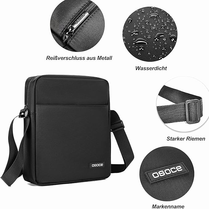 OSOCE Messenger Bag Crossbody Shoulder Bag for Men | Slim Business Design, Lightweight Commuter