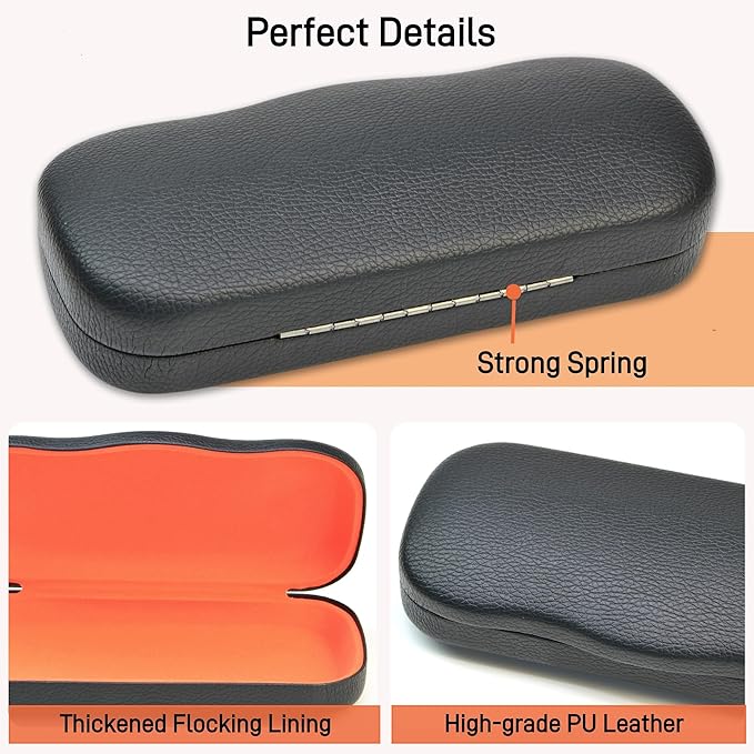 Eyeglass Case 2PCS,Glasses Case Hard Shell,Hard Eyeglass case for Women Men