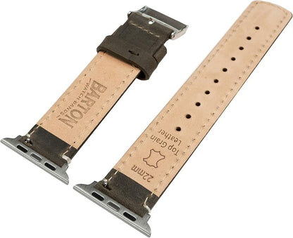 BARTON WATCH BANDS - Top Grain Leather Watch Bands Compatible with Apple Watch Models - 1, 2, 3, 4, 5, 6, 7, 8, 9, 10, SE, Ultra & Ultra 2