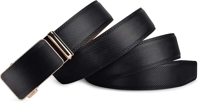 28"-68" Men's Leather Ratchet Dress Belt Big And Tall With Automatic Buckle