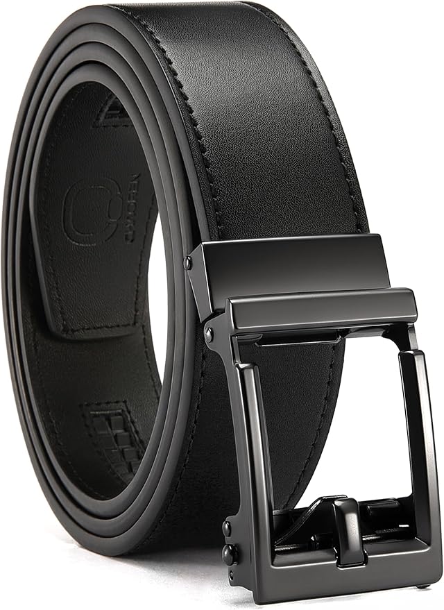 CHAOREN Ratchet Belts for Men - 1.5" Mens Belt Genuine Leather for Causual Jeans - Customizable Style, Versatile Fit