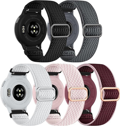 GEAK Quick Release Replacement Wristband Compatible with Garmin Vivoactive 5 / Vivoactive 6 /Vivoactive 3 Watch Band, 20mm Watch Band Adjustable Stretchy Nylon Solo Loop Sport Straps for Men Women