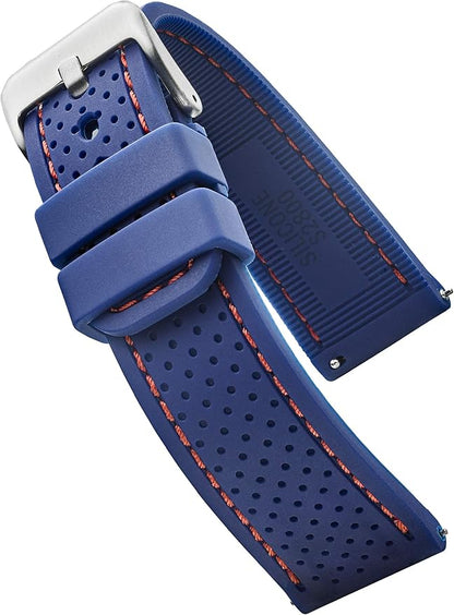 ALPINE Sporty Premium Soft Silicone Adjustable Watch Band - Replacement Rubber Watch Bands for Women & Men - Waterproof Quick Release Watch Straps - Compatible with Regular & Smart Watch Bands