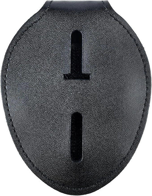 Police Badge Holder,Cowhide Universal Badge Holders with Metal Clip and Chain, Law Enforcement Gift, Elliptical
