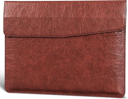 16 inch Genuine Leather Laptop Sleeve for MacBook Pro 16 Inch M5 M4 M3 M2 M1 Pro/Max＆MacBook Air 15 Inch M5 M4 M3 M2 Case,Premium Protective Case Cover with Magnetic Closure-Vintage Red Brown