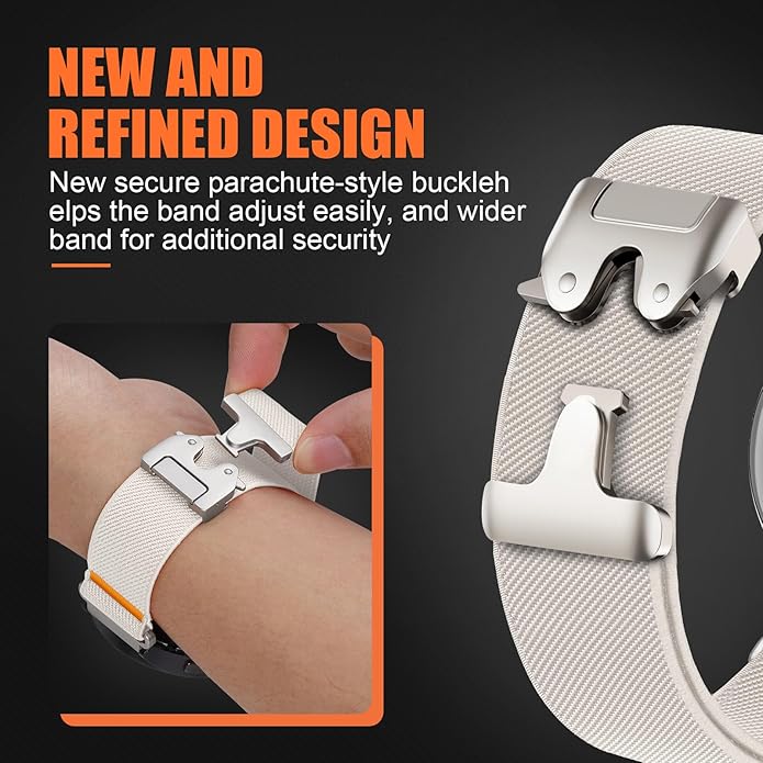 Elastic Nylon Band for Garmin Venu 3 4 2/Forerunner 965 265,22mm Quick Release Stretchy Sport Fabric Parachute Buckle Watch Band for Samsung Galaxy 3 45mm/Watch 46mm/Gear S3 Frontier/Classic Strap