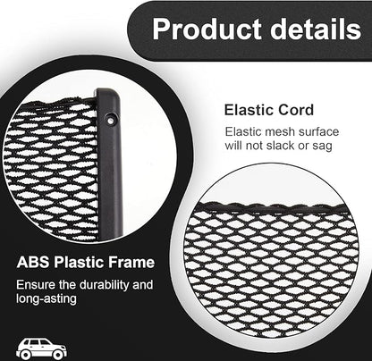 Frienda 4 Pcs Car Storage Net Bag, ABS Plastic Framed Mesh Net Holder, Phone & Cargo Organizer with Screws for Auto, Rv, Boat, Truck Pocket Storage (9 x 4 Inch)