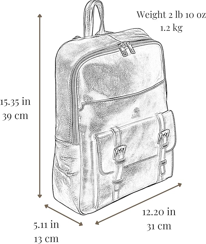 Time Resistance Leather Backpack Vintage Rucksack Purse for Laptop up to 15 in Black