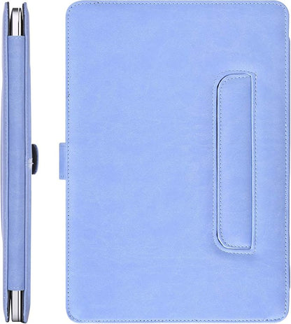 MOSISO Case Compatible with MacBook Air 13.6 inch M4 M3 M2 2025-2022 /Air 13 M1 2022-2018 /Pro 13 inch M2 M1 2025-2016, PU Leather Portfolio Protective Stand Cover, Serenity Blue