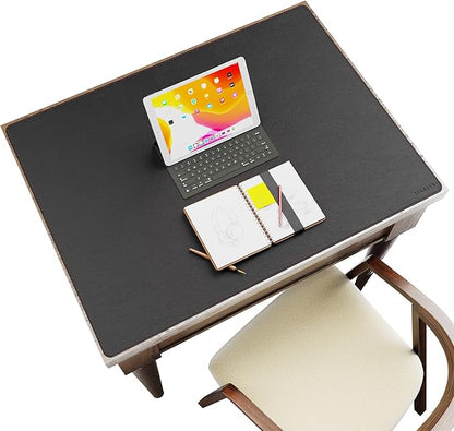 ZORESYN Leather Desk Mat 31.5 x 23.6 Inch (Black) - Extended Widen Mouse Pad, Waterproof Faux Leather Desk Pad with Non-Slip Base for Office & Home