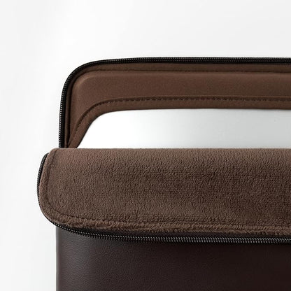 Comfyable Slim Laptop Sleeve Compatible with 13 Inch MacBook Air 13 in M5 M4 M3 M2, 13" MacBook Pro/Neo, PU Leather Bag Water-Resistant Cover Case, Chocolate